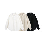 Unisex Oversize Light Linen Blend Shirt with Chest Pocket, Notched Collar and Sleeve Cuff Fashion Glam