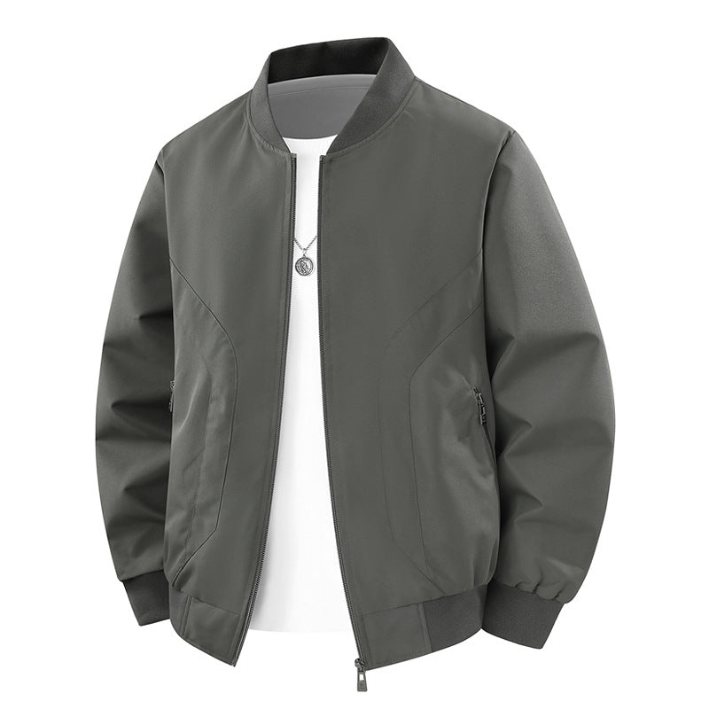 Men's Lightweight Windproof Bomber Jacket with Ribbed Cuffs and Zipper Pockets Fashion Glam