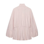 Women's lightweight oversized parka with drawstring waist and balloon sleeves Fashion Glam