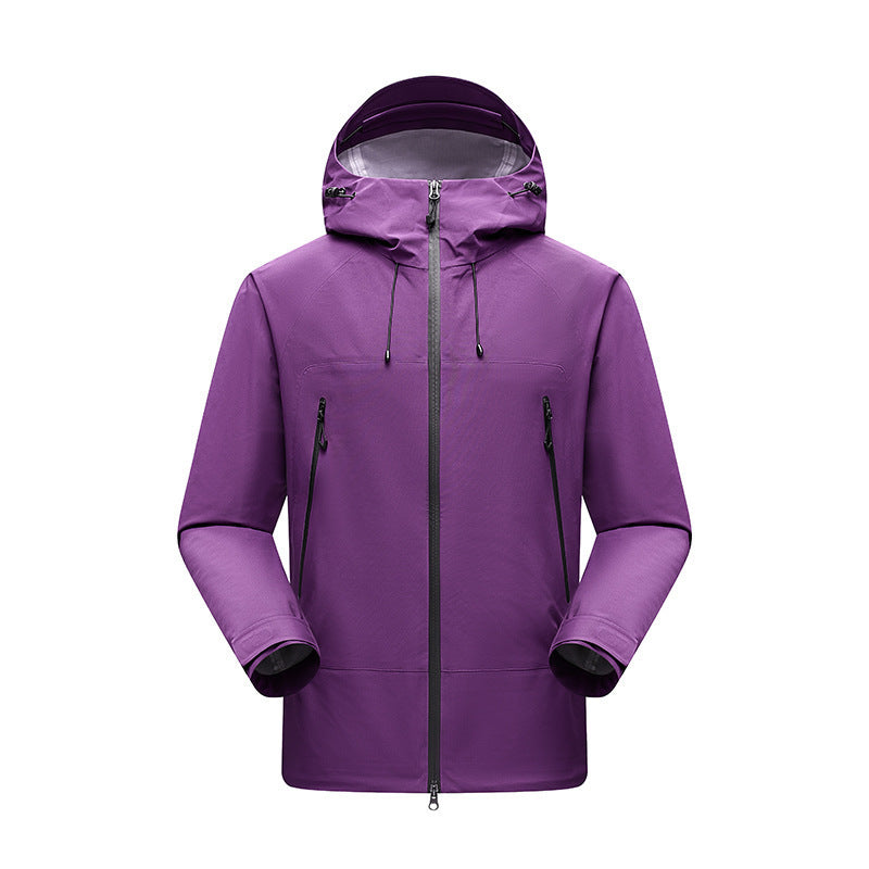 Men's Minimalistic technical three-layer softshell jacket with sealed seams and waterproof front zipper Fashion Glam