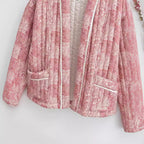Women's quilted kimono jacket with floral all-over print Fashion Glam