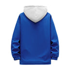 Men's two-layer hooded overlay jacket with contrasting inner hood and elastic cuffs Fashion Glam