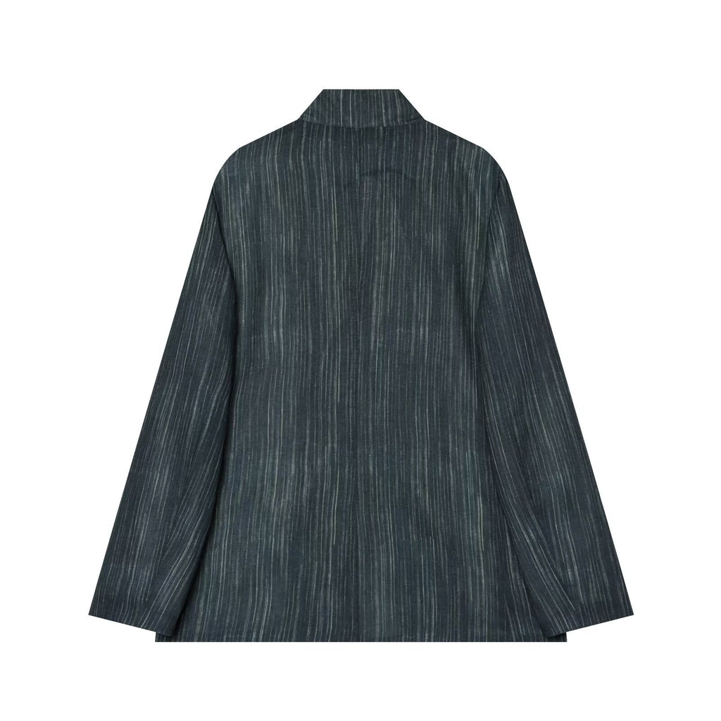 Women's Wide Leg Marlene Trousers with Pleat and Fine Pinstripe Fashion Glam