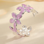 Ladies Open Bangle with Artistic Flower Design Fashion Glam