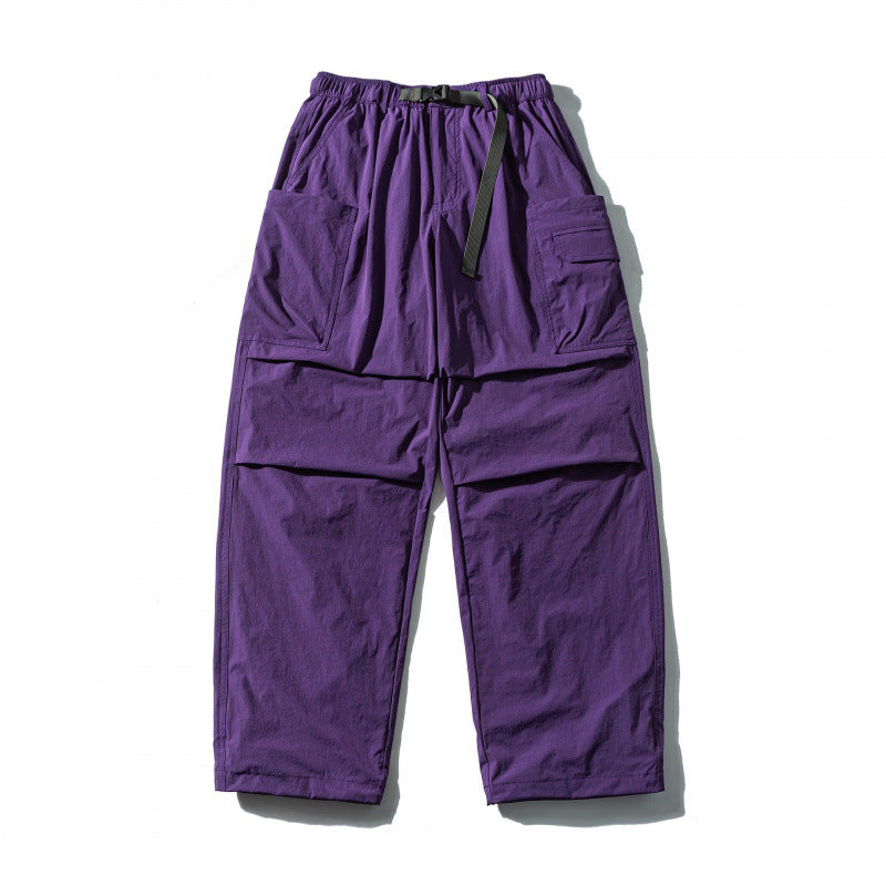 Unisex Utility Cargo Pants with elastic waistband, adjustable belt, and large patch pockets Fashion Glam