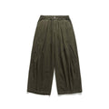 Men's Wide Cropped Canvas Pants in Utility Look with Elastic Waistband and Distinctive Pleats Fashion Glam