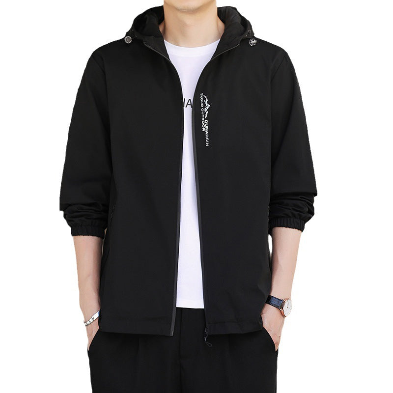 Men's Ultralight Hooded Shell Jacket in Urban Minimal Style with Windproof Membrane and Zipper Pockets Fashion Glam