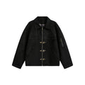 Men's short jacket in boxy format made of suede look with toggle closures and zipper Fashion Glam