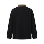 Men's Oversized Polo Shirt in Sweatshirt Style with Contrasting Collar Fashion Glam