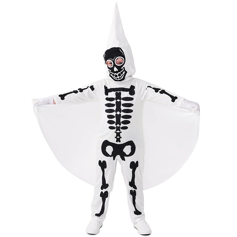 Women's skeleton costume with cloak and gloves Fashion Glam