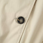 Women's short trench-style jacket, double-breasted with high stand-up collar and waist smocking Fashion Glam