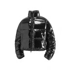 Women's short shiny padded jacket in cropped fit with high stand-up collar Fashion Glam