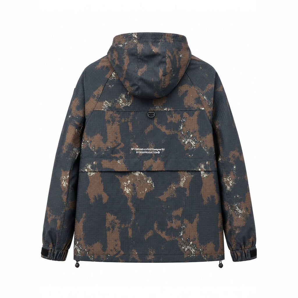 Men's Technical Camouflage Parka with Hood and Ripstop Outer Material Fashion Glam