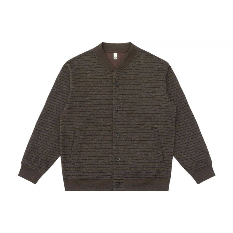 Men's Structured Knit Cardigan with Snap Button Placket and Ribbed Hem Fashion Glam