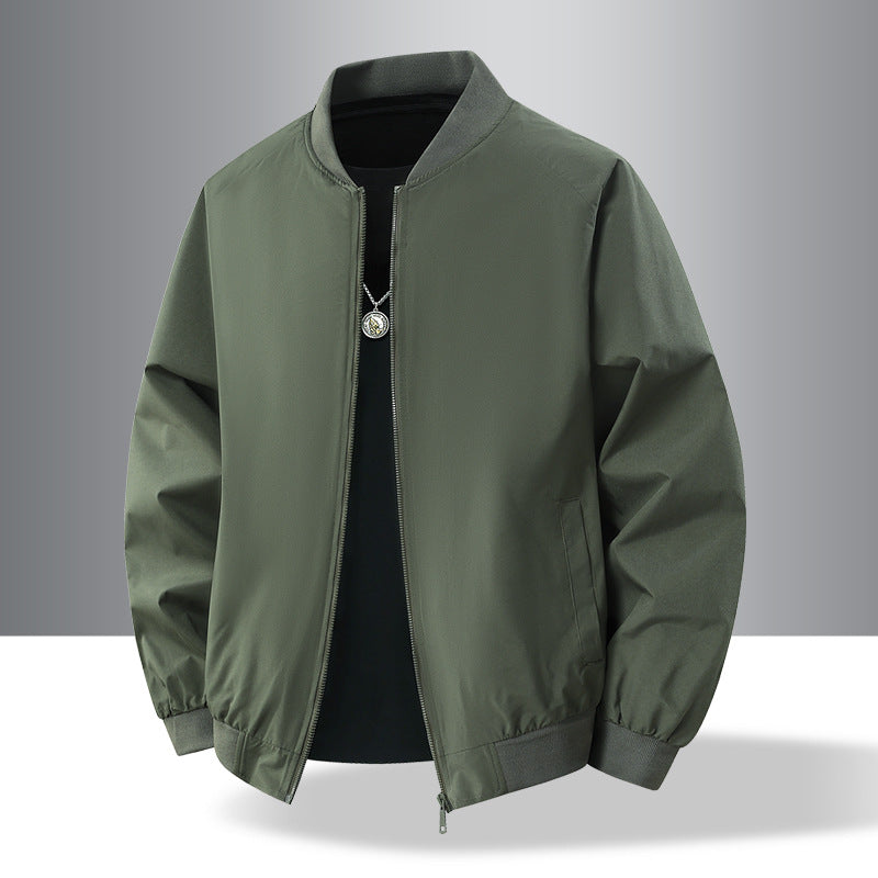 Men's lightweight urban military bomber jacket with elastic waistband, zipper, and side pockets Fashion Glam