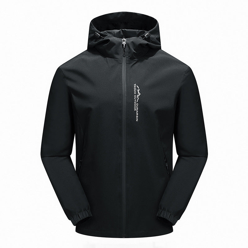 Men's Ultralight Rain Jacket with Hood, Water-Repellent Membrane and Taped Seams Fashion Glam