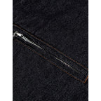 Men's Boxy Denim Jacket with Full Zip, Chest Zip Pocket and Shirt Collar Fashion Glam