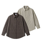 Unisex Lockered Boxy Check Overshirt made of lightweight cotton blend with back yoke and gathered detail Fashion Glam