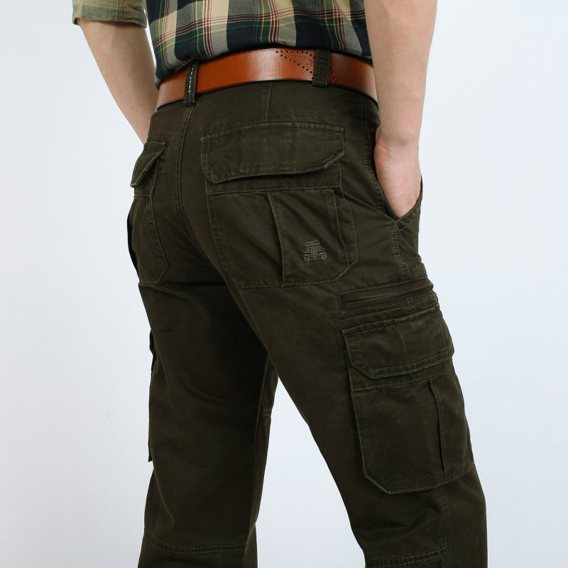 Men's Robust Elastic Canvas Cargo Pants with Reinforced Knee Areas and Multi-Pockets Fashion Glam