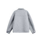 Unisex Boxy-Zip-Sweat jacket with shirt collar, concealed seams, and slit pockets Fashion Glam