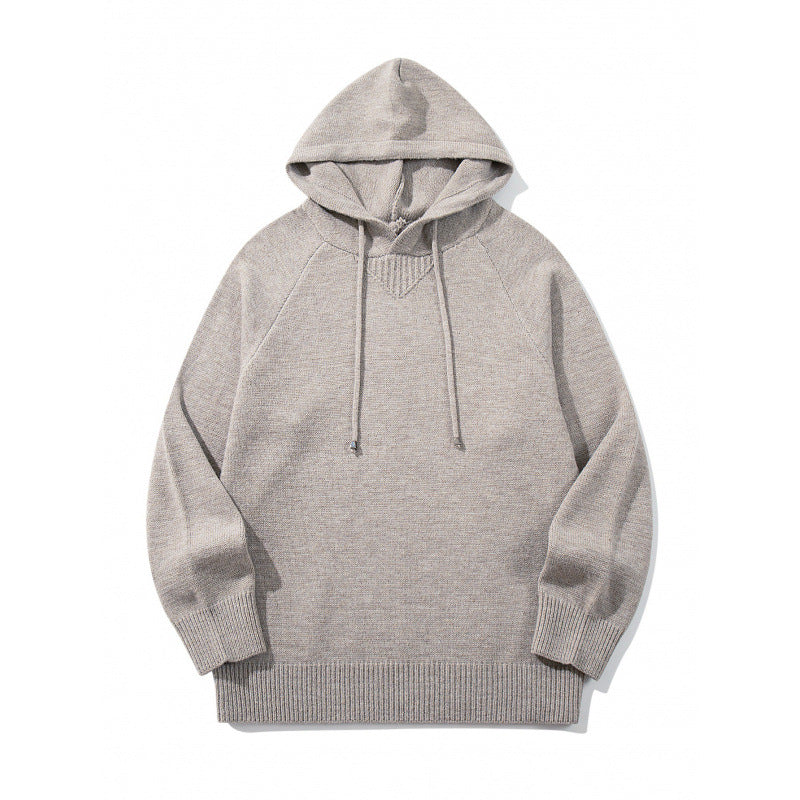 Unisex Oversize Knit Hoodie with Raglan Sleeves and Ribbed Cuffs Fashion Glam
