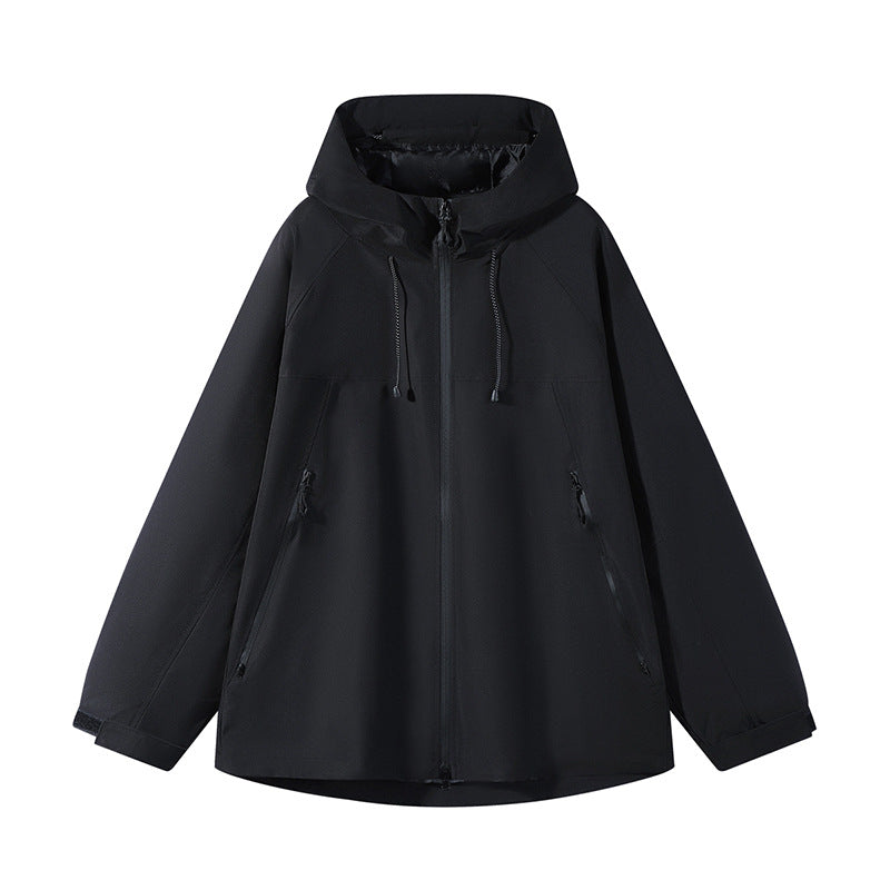 Men's Double Layer Colorblock Softshell Hooded Jacket in Urban Outdoor Cut Fashion Glam