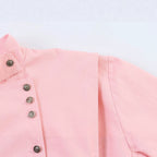Women's short blazer in origami look with stand-up collar, asymmetric button placket, and patch pockets Fashion Glam