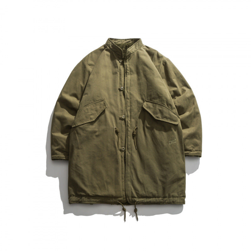 Men's Insulated Parka Jacket in Oversized Cut with Sherpa Lining and Drawstring Hem Fashion Glam