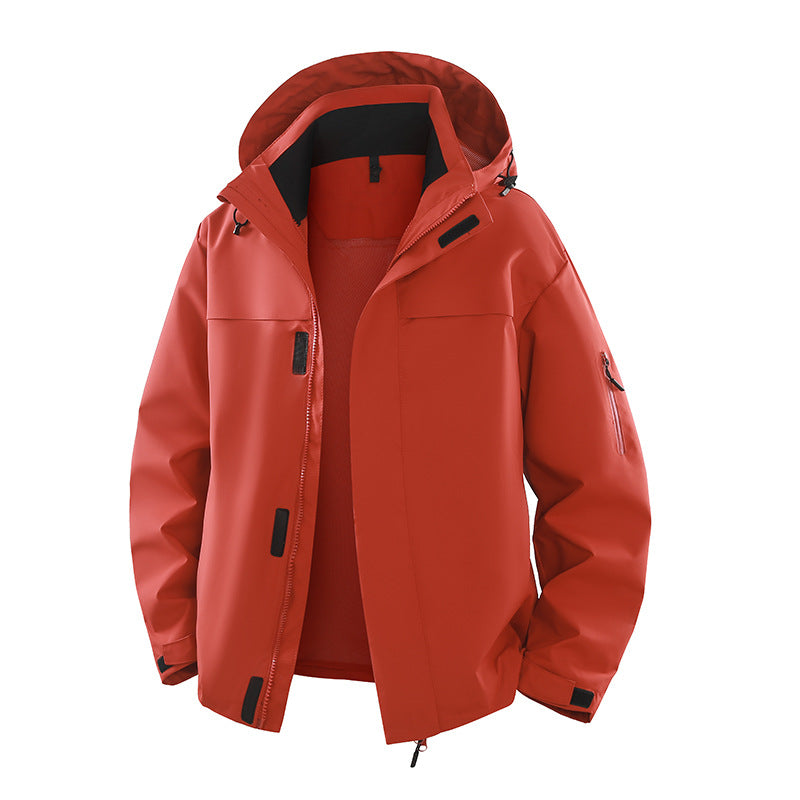 Men's Urban Softshell Outdoor Jacket with Hood, Concealed Zipper and Multiple Pockets Fashion Glam