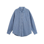 Unisex Oversize Check Shirt with Shirt Collar, Breast Pocket and Rounded Hem Fashion Glam