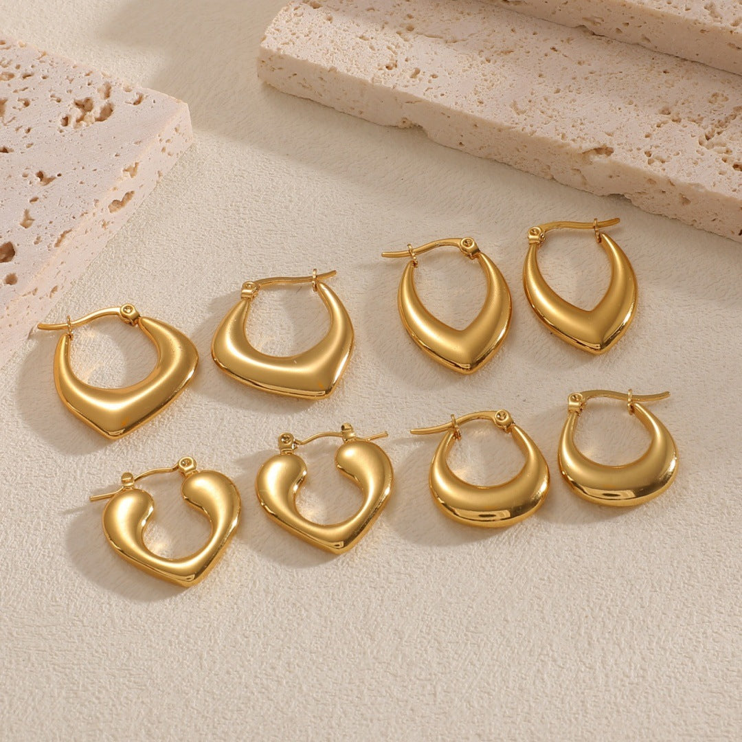 Women's Hanging Earrings with Integrated, Textured Design Fashion Glam