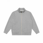 Unisex Boxy-Fleece-Zip Jacket with Stand-Up Collar and Inseam Pockets Fashion Glam