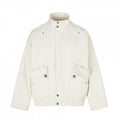 Unisex short jacket in boxy cut with stand-up collar, patch pockets, and elastic hem Fashion Glam