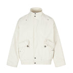 Unisex short jacket in boxy cut with stand-up collar, patch pockets, and elastic hem Fashion Glam