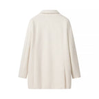 Ladies Longline Textured Blazer with Lapel Collar and Flap Pockets Fashion Glam