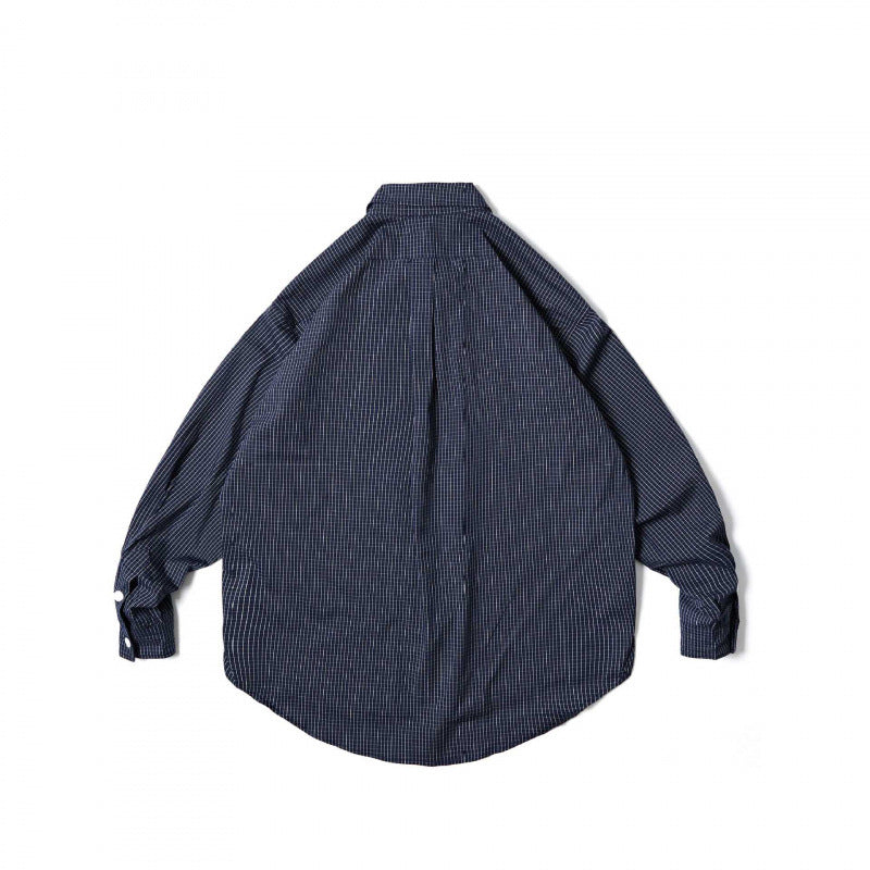 Unisex Oversize-checkered Shirt with rounded hem and appliquéd chest pockets Fashion Glam