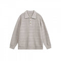 Unisex Lightweight Boxy Polo Knit Sweater with Half Button Placket and Shirt Collar Fashion Glam