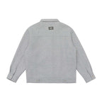 Men's Oversize Shirt Jacket in Boxy Cut made of Wool Blend with Snap Button Placket and Patch Pockets Fashion Glam