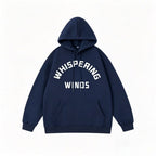 Unisex Oversize Hoodie with Curved Statement Print and Kangaroo Pocket Fashion Glam