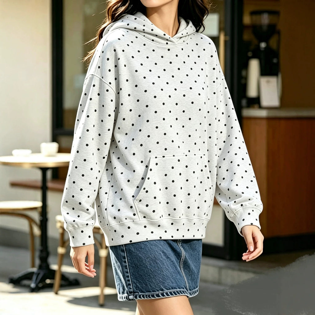 Women's Oversized Hoodie with Leopard Pattern, Kangaroo Pocket and Dropped Shoulder Fashion Glam