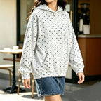 Women's Oversized Hoodie with Leopard Pattern, Kangaroo Pocket and Dropped Shoulder Fashion Glam