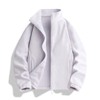 Unisex fleece jacket with standing collar, full-length zipper and elastic cuffs Fashion Glam