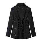 Women High-waisted Straight Pleated Trousers with Concealed Button Placket and Pressed Fold Fashion Glam