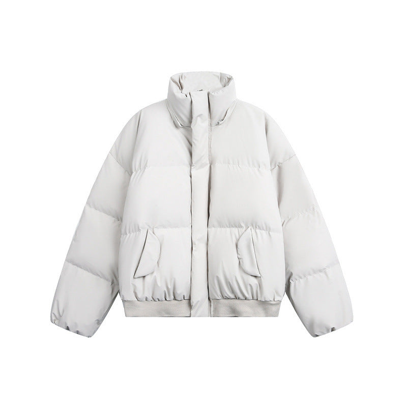 Women short quilted bomber jacket with hood and faux fur trim Fashion Glam