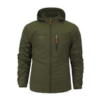 Men's Multifunctional Softshell Outdoor Jacket with Hood, Chest Zipper, and Breathable Lining Fashion Glam