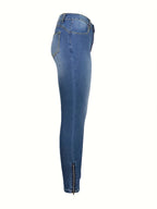 Women's High-waisted Stretch Cargo Jeggings with Slim Fit and Side Cargo Pocket Fashion Glam