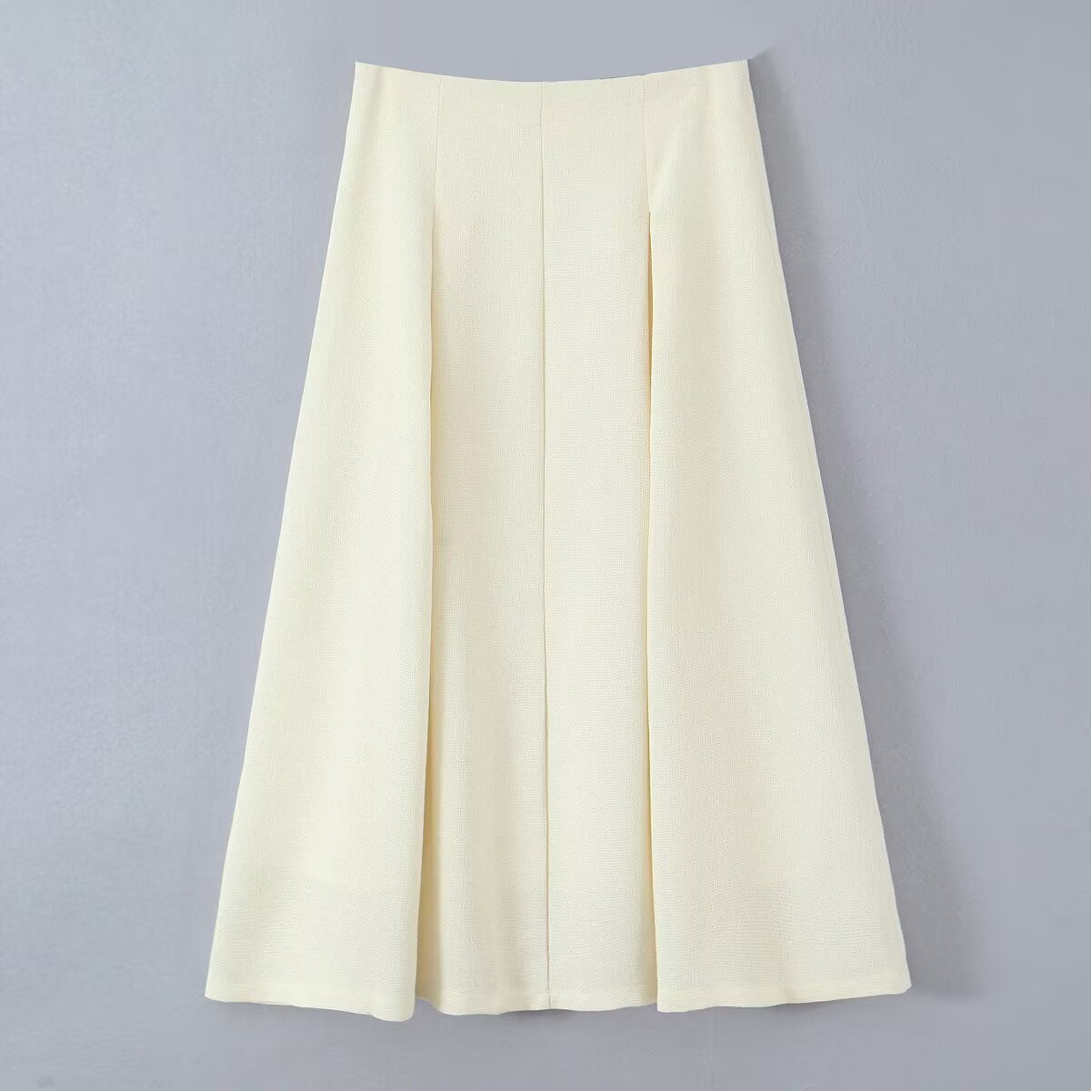 Women's midi skirt with tailored A-line and piped box pleats Fashion Glam