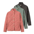Women Light padded jacket with stand-up collar and diamond stitching Fashion Glam