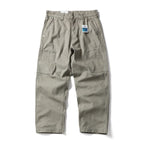 Men's Wide Canvas Cargo Pants with Large Patch Leg Pockets and Relaxed Baggy Cut Fashion Glam