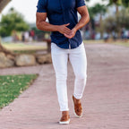 Men's Slim-Fit Chino Pants with Modern Design and Elastic Waist Fashion Glam